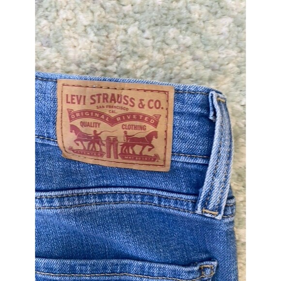 Levis 721 High Rise Skinny Jeans Womens 27 Blue Ankle Slit Denim Stretch - Picture 8 of 8